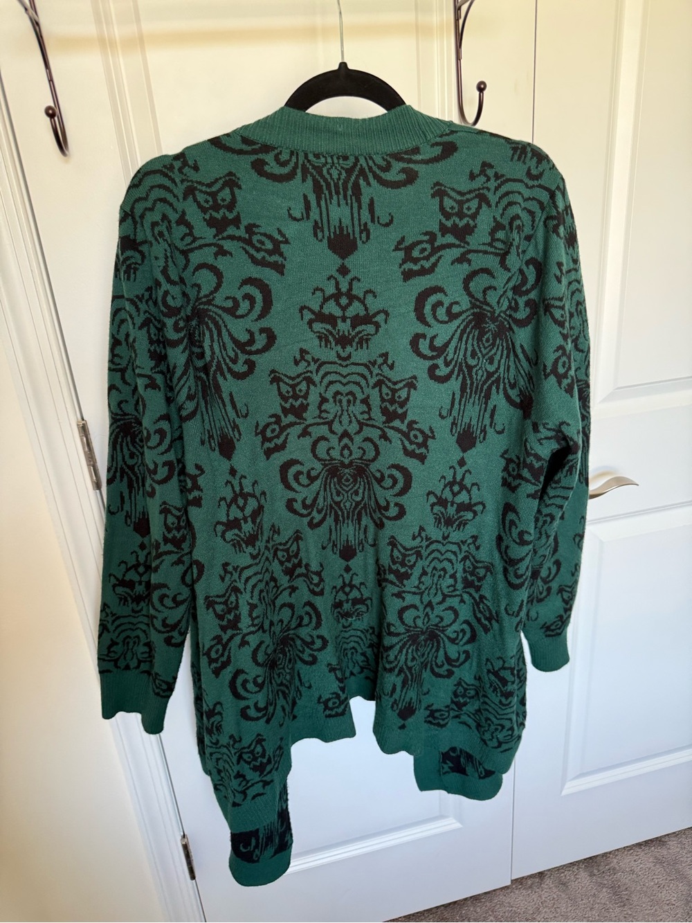 Haunted Mansion Wallpaper Open-Front Emerald Cardigan Sweater - Picture 3 of 3